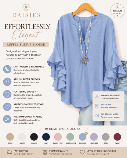 Tummy Control Ruffled Blouse