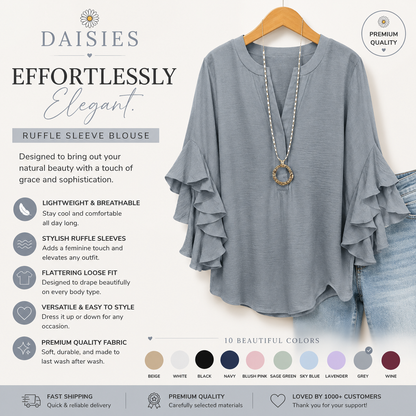 Tummy Control Ruffled Blouse