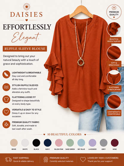 Tummy Control Ruffled Blouse