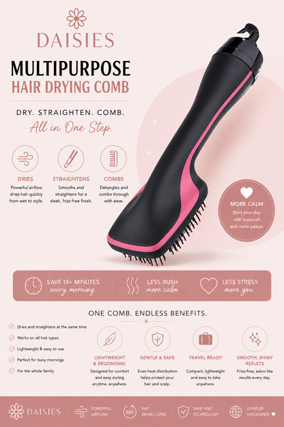 Multipurpose Hair Drying Comb