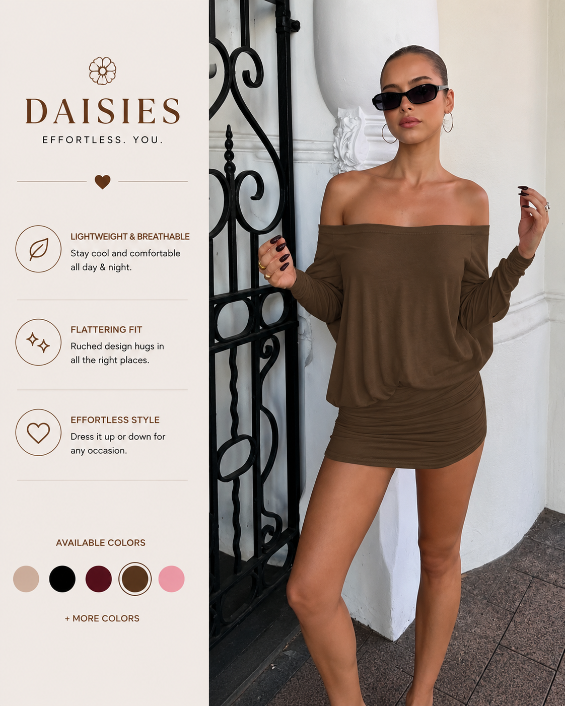Off The Shoulder Daisy Mini Dress