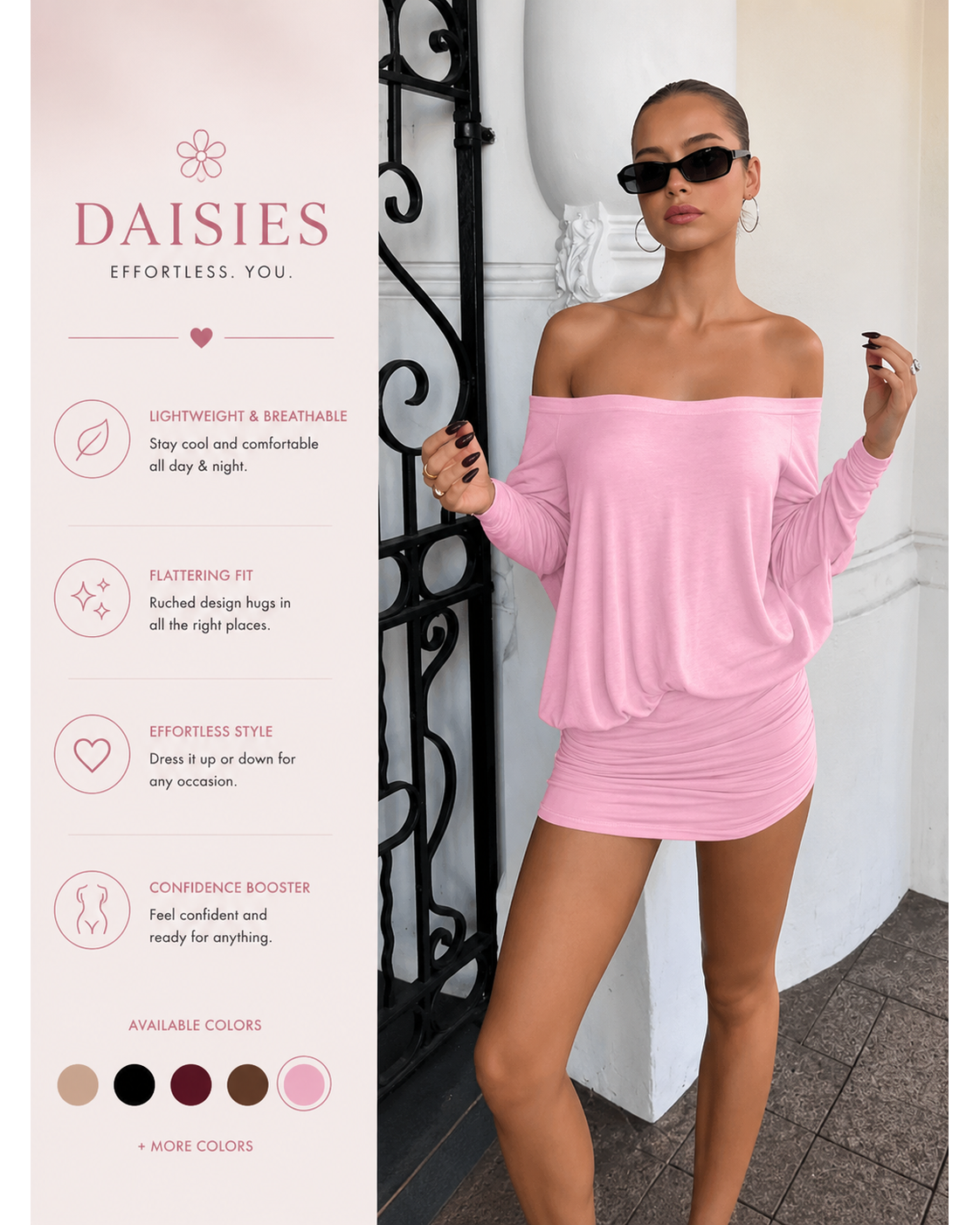 Off The Shoulder Daisy Mini Dress